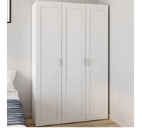 IDMARKET Armoire 3 portes VITO blanc penderie 120 cm avec étagères