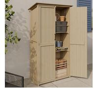 IDMarket - Armoire de Jardin en Bois 90 x 50 x 160 cm avec Toit incliné Double Porte et étagères