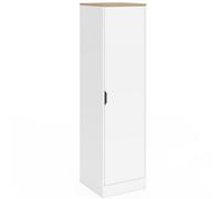 IDMarket - Armoire de Rangement NOUK 1 Porte avec étagères Blanc et Bois