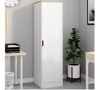 Armoire de rangement NOUK 1 porte avec étagères blanc et bois