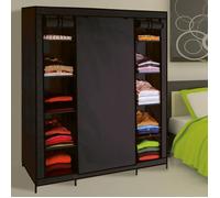 IDMARKET Armoire de rangement penderie pliable vêtements en tissu noir dressing XXL