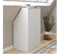 IDMarket – Armoire sous pente 2 portes TOMI 60 x 50 x 70/110 cm Blanc