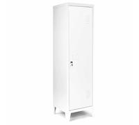 IDMarket - Armoire vestiaire Ester 1 Porte métal Blanc Design Industriel