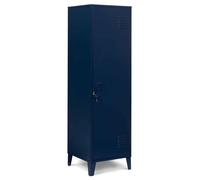 IDMarket – Armoire vestiaire Ester 1 porte métal Bleu foncé design industriel
