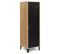 IDMarket Armoire vestiaire ESTER bois porte métal noir design industriel
