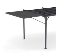 IDMarket – Auvent inclinable et réglable 250 x 150 cm pour pergola toit rétractable Gris anthracite