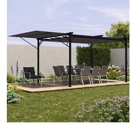 IDMarket – Auvent inclinable et réglable 250 x 150 cm pour pergola toit rétractable Gris anthracite
