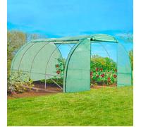 IDMARKET Bâche de rechange 130 gr/m² pour serre 12m² verte 4 saisons ZEBRA