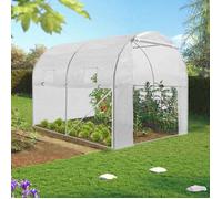 IDMARKET Bâche de rechange 130 gr/m² pour serre tunnel 6m² blanche 4 saisons ROMA