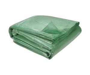 IDMarket - Bâche de Rechange Verte pour Serre de Jardin Tunnel 6m² | Bâche pour serre 3 x 2 x 2 m anti-uv avec porte et fenêtres roma verte