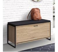 IDMarket - Banc d'entrée Luis 100 cm avec coussin et rangement chaussures design industriel