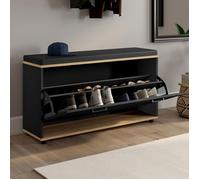 IDMARKET Banc d'entrée chaussures 100 cm avec coussin VITO noir