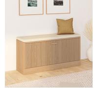 IDMarket - Banc d'entrée Chaussures Juliette Lattes tasseau Bois Coloris chêne