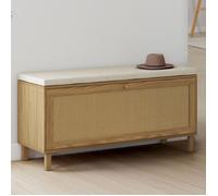 IDMarket - Banc d'entrée Chaussures Vintage HANAE Effet Naturel cannage