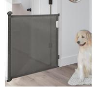 IDMARKET Barrière de sécurité rétractable pour animaux domestiques 130 cm gris