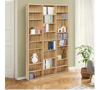 IDMarket - Bibliothèque étagère CD CEYLIA 30 Cases | Avec étagères modulables effet bois
