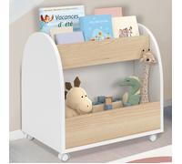 IDMarket - Bibliothèque pour Enfant Andreas sur roulettes hêtre et Blanc