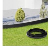 IDMarket Bordurette de jardin flexible 8 m noire hauteur 12 cm + 24 piquets