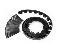 IDMarket Bordurette de jardin flexible 8 m noire hauteur 12 cm + 24 piquets