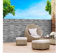 IDMARKET Brise vue occultant 1,8 x 10 M motif pierre grise 160 gr/m²