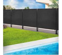 IDMARKET Brise vue renforcé 1,5 x 10 M noir 220 gr/m² luxe PRO