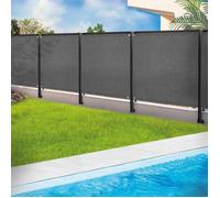 IDMARKET Brise vue renforcé 1 x 10 M gris 220 gr/m² luxe PRO