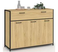 IDMarket - Buffet 100 cm Detroit 3 Portes et 1 tiroir Design Industriel