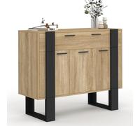 IDMarket - Buffet 100 cm Phoenix 3 Portes et 1 tiroir Bois et Noir