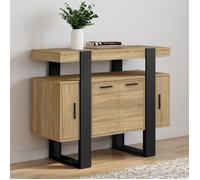IDMARKET Buffet 100 cm PHOENIX 4 portes bois et noir
