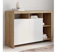 IDMarket - Buffet 110 cm Malo Bois et Portes Blanches