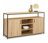 IDMarket - Buffet 140 cm Detroit 2 Portes et 3 étagères Design Industriel