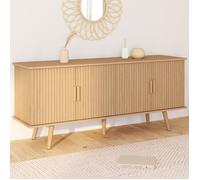 IDMARKET Buffet 140 cm JULIETTE 4 portes lattes tasseau bois coloris chêne
