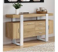 IDMARKET Buffet 140 cm PHOENIX 3 portes et 3 tiroirs bois et blanc