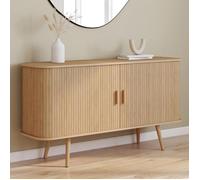 Idmarket Buffet 140 Cm Romie Effet Lattes 2 Portes Coulissantes