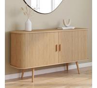 Idmarket Buffet 140 Cm Romie Effet Lattes 2 Portes Coulissantes