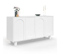 IDMarket - Buffet 160 cm Archie 4 Portes Design Arche Blanc