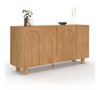 IDMarket - Buffet 160 cm Archie 4 Portes Design Arche Bois façon chêne