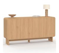 IDMarket - Buffet 160 cm Capucine XXL 4 Portes façon hêtre Design Arrondi