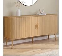 IDMARKET Buffet 160 cm ROMIE XXL effet lattes 2 portes coulissantes