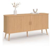 IDMarket - Buffet 160 cm Romie XXL Effet Lattes 2 Portes coulissantes