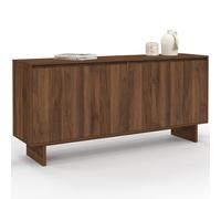 IDMarket - Buffet 160 cm Yuri 4 Portes Effet Noyer