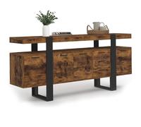 IDMarket - Buffet 180 cm Phoenix XXL 4 Portes avec 3 tiroirs Bois Effet Vieilli et Noir
