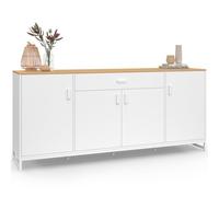 IDMarket - Buffet 180 cm Washington XXL 4 Portes et 1 tiroir Bois et Blanc