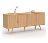IDMarket - Buffet Bas 140 cm Juliette Effet Lattes tasseau Bois