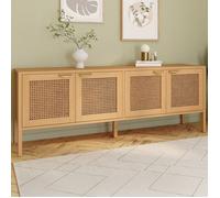 IDMARKET Buffet bas 160 cm EDHEN 4 portes bois et cannage