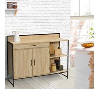 Buffet Bas De Cuisine 120 Cm Detroit Plan De Travail H.83 Cm 2 Portes + Tiroir Design Industriel