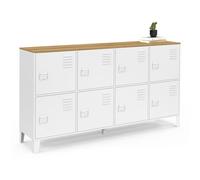 ID MARKET buffet 8 portes 139 cm Moderne bois et blanc