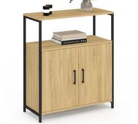 IDMarket - Buffet d'appoint 1 Niche et 2 Portes 70 cm Detroit Design Industriel