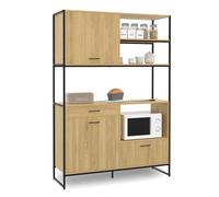 IDMARKET Buffet de cuisine 120 CM DETROIT meuble 3 portes + 1 tiroir design industriel