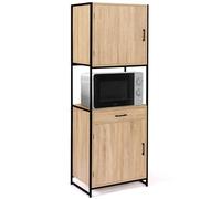 IDMarket - Buffet de Cuisine 60 cm Detroit Design Industriel | Meuble 2 portes et tiroir